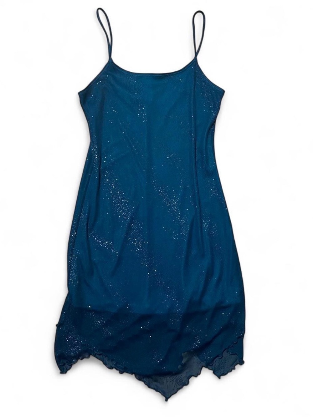 Candy Rocket Y2K Blue Dress with Glitter Accents